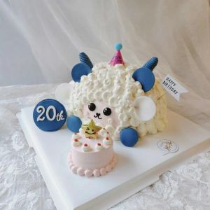 萌羊羊小蛋糕的做法_羊年红红火火，奶油小羊蛋糕DIY