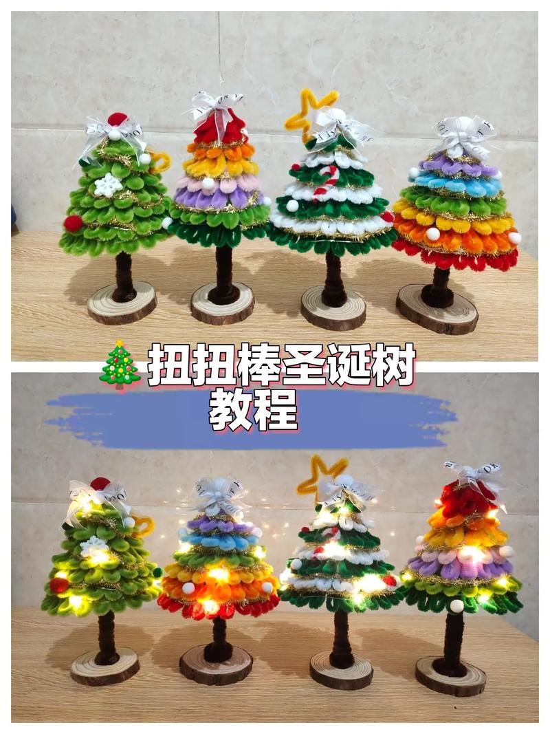 手工圣诞树的做法图解_卡纸勺子手工圣诞树，亲子环保创意DIY