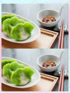 翡翠饺子皮做法图解法_菠菜叶去草酸打泥，揉面塑形真好玩！