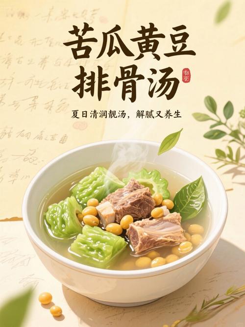 苦瓜黄豆汤家常做法_苦瓜黄豆汤，清苦豆香，简单养生