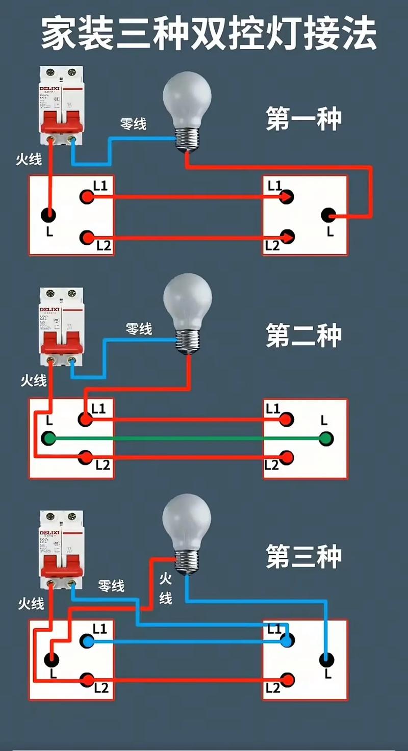 双控开关接线方法图_双控开关接线有三种方法