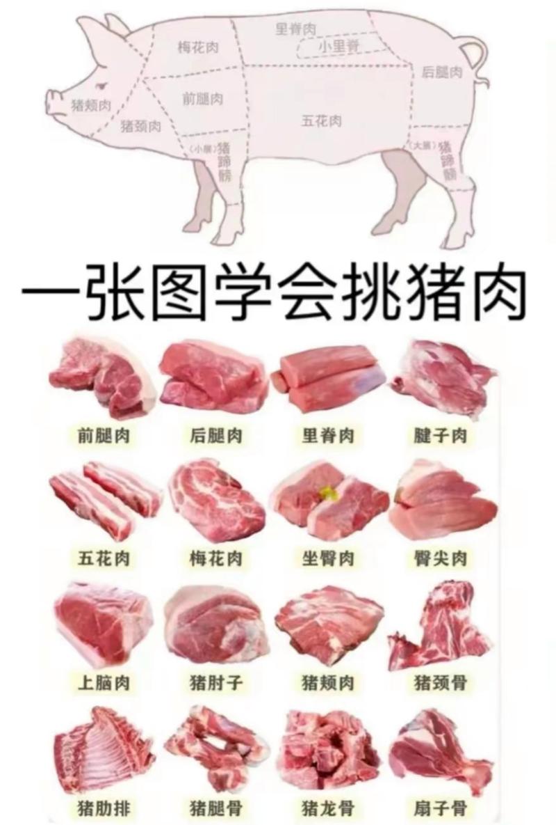 梅头肉部位大全图解_嫩滑肉烂选对味！
