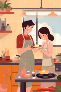 情侣做饭姿势小人图详解：创意美食文化中的趣味互动与幸福厨房氛围塑造