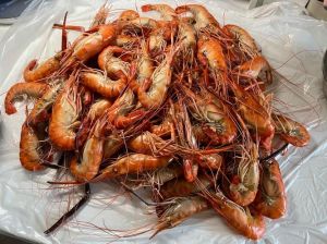 熟冻罗氏虾蒸几分钟_冷藏解冻熟冻虾，蒸5分钟壳红尾弯熟，柠檬芥末蘸更香