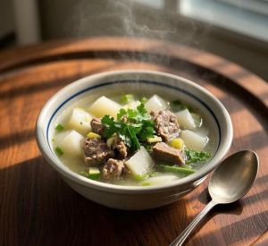 萝卜炖羊肉的家常做法_羊肉炖白萝卜，汤鲜味美做法