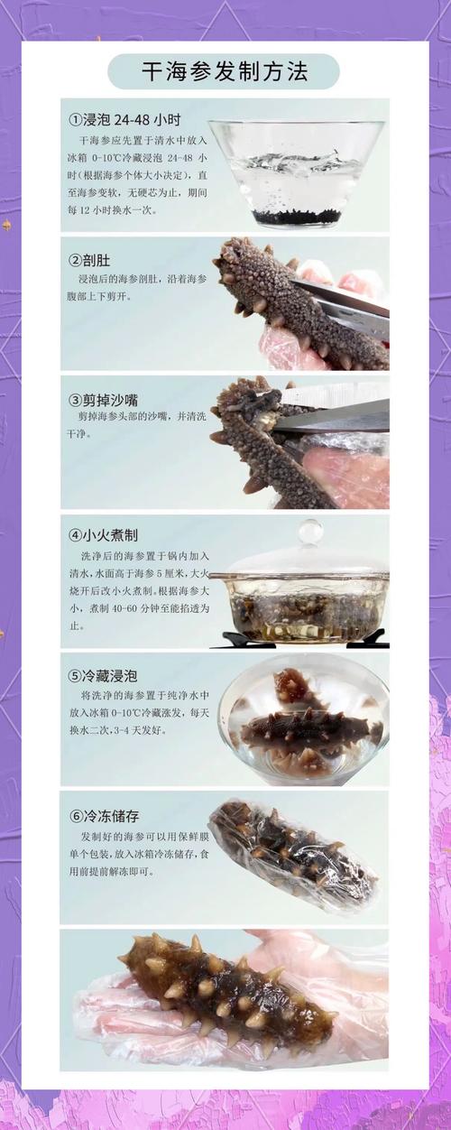 海参干怎么泡发图解_清洗定形冰水涨，口感弹营养好！