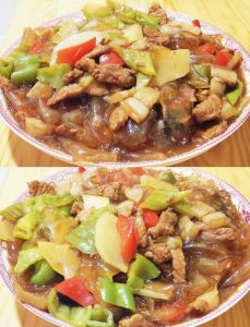 粉皮靠肉的家常做法_邯郸粉皮靠肉，腌肉泡粉皮，炒制入味香