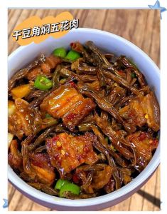 豆角干饭的家常做法_肥肉炒豆角，电饭煲焖出香