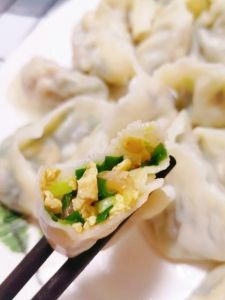 韭菜鸡蛋虾仁水饺几分钟蒸熟_蒸韭菜虾仁鸡蛋饺，10分钟搞定，冷冻也香！