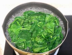 菠菜正确的焯水方法_菠菜快速焯冷水保绿脆，不锈钢锅大火猛煮！